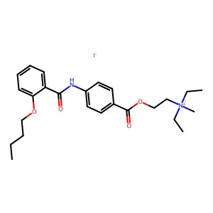 (2-(4-(2-Butoxybenzamido)benzoyloxy)ethyl)diethylmethylammonium iodide structure