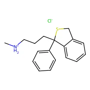 methyl-[3-(1-phenyl-3H-2-benzothiophen-1-yl)propyl]azanium chloride structure