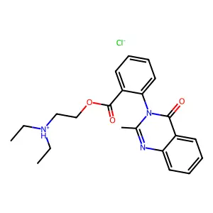 diethyl-[2-[2-(2-methyl-4-oxoquinazolin-3-yl)benzoyl]oxyethyl]azanium chloride structure