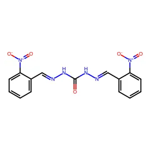 1,3-bis[(2-nitrophenyl)methylideneamino]urea structure