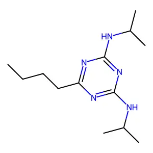 6-butyl-2-N,4-N-di(propan-2-yl)-1,3,5-triazine-2,4-diamine structure