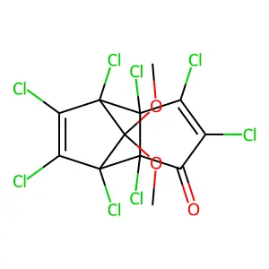 1,2,4,5,6,7,8,9-octachloro-10,10-dimethoxytricyclo[5.2.1.02,6]deca-4,8-dien-3-one structure