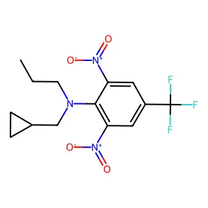 N-(cyclopropylmethyl)-2,6-dinitro-N-propyl-4-(trifluoromethyl)aniline structure