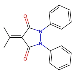 1,2-diphenyl-4-propan-2-ylidenepyrazolidine-3,5-dione structure