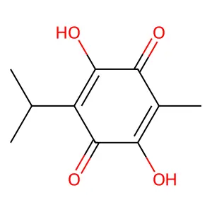 2,5-dihydroxy-3-methyl-6-propan-2-ylcyclohexa-2,5-diene-1,4-dione structure