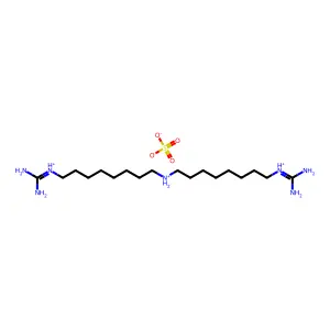 bis[8-(diaminomethylideneazaniumyl)octyl]azanium sulfate structure