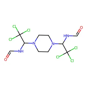 N-[2,2,2-trichloro-1-[4-(2,2,2-trichloro-1-formamidoethyl)piperazin-1-yl]ethyl]formamide structure