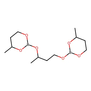 4-methyl-2-[4-[(4-methyl-1,3,2-dioxaborinan-2-yl)oxy]butan-2-yloxy]-1,3,2-dioxaborinane structure