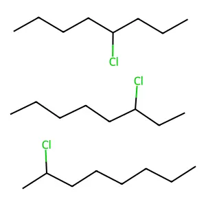2-chlorooctane3-chlorooctane4-chlorooctane structure