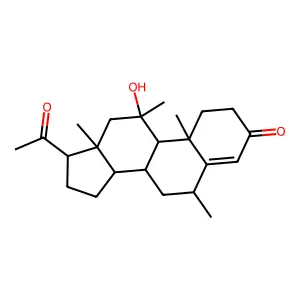 11beta-Hydroxy-6alpha,11-dimethylprogesterone structure