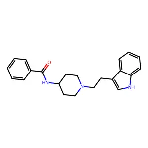 N-[1-[2-(1H-indol-3-yl)ethyl]piperidin-4-yl]benzamide structure