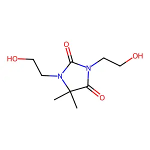 1,3-bis(2-hydroxyethyl)-5,5-dimethylimidazolidine-2,4-dione structure