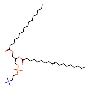 (3-hexadecanoyloxy-2-octadec-9-enoyloxypropyl) 2-(trimethylazaniumyl)ethyl phosphate structure
