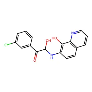 1-(3-chlorophenyl)-2-hydroxy-2-[(8-hydroxyquinolin-7-yl)amino]ethanone structure
