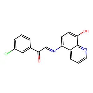 1-(3-chlorophenyl)-2-(8-hydroxyquinolin-5-yl)iminoethanone structure