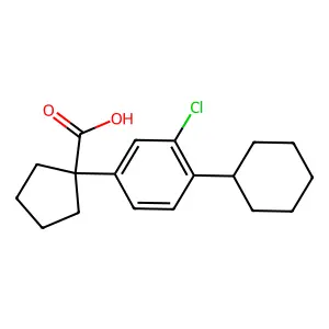 1-(3-chloro-4-cyclohexylphenyl)cyclopentane-1-carboxylic acid structure