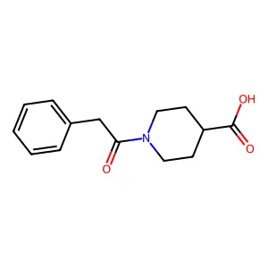 1-(2-phenylacetyl)piperidine-4-carboxylic acid structure
