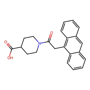 1-(2-anthracen-9-ylacetyl)piperidine-4-carboxylic acid structure