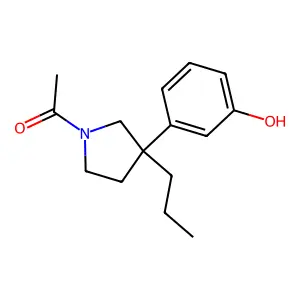 1-[3-(3-hydroxyphenyl)-3-propylpyrrolidin-1-yl]ethanone structure