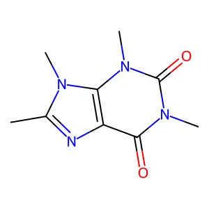 1,3,8,9-tetramethylpurine-2,6-dione structure