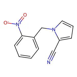 1-[(2-nitrophenyl)methyl]pyrrole-2-carbonitrile structure