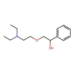 2-[2-(diethylamino)ethoxy]-1-phenylethanol structure