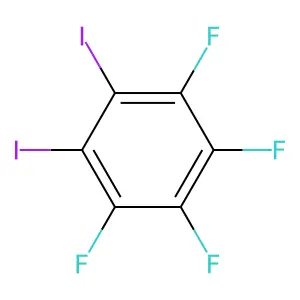 1,2,3,4-tetrafluoro-5,6-diiodobenzene structure