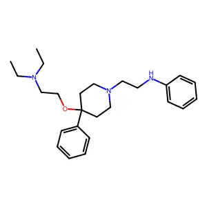 N-[2-[4-[2-(diethylamino)ethoxy]-4-phenylpiperidin-1-yl]ethyl]aniline structure
