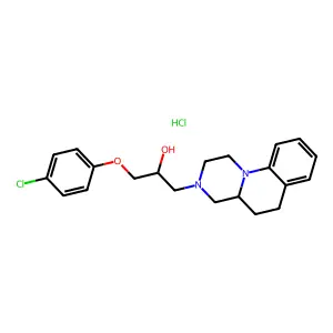1-(1,2,4,4a,5,6-hexahydropyrazino[1,2-a]quinolin-3-yl)-3-(4-chlorophenoxy)propan-2-ol;hydrochloride structure