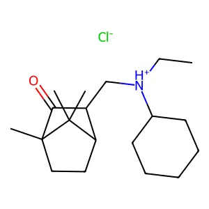 3-((N-Ethylcyclohexylamino)methyl)-2-bornanone hydrochloride structure