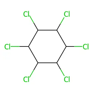 1,2,3,4,5,6-Hexachlorocyclohexane structure