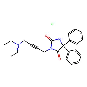HYDANTOIN, 3-(4-(DIETHYLAMINO)-2-BUTYNYL)-5,5-DIPHENYL-, HYDROCHLORIDE structure