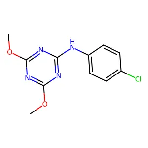 N-(4-chlorophenyl)-4,6-dimethoxy-1,3,5-triazin-2-amine structure