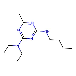 4-N-butyl-2-N,2-N-diethyl-6-methyl-1,3,5-triazine-2,4-diamine structure