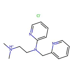 Ethylenediamine, N,N-dimethyl-N'-(2-pyridyl)-N'-(2-pyridylmethyl)-, hydrochloride structure