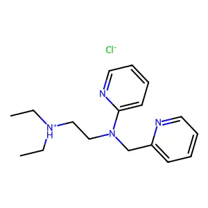 N,N-Diethyl-N'-(2-picolyl)-N'-(2-pyridyl)ethylenediamine hydrochloride structure