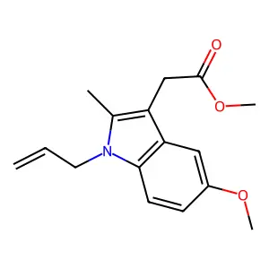 methyl 2-(5-methoxy-2-methyl-1-prop-2-enylindol-3-yl)acetate structure