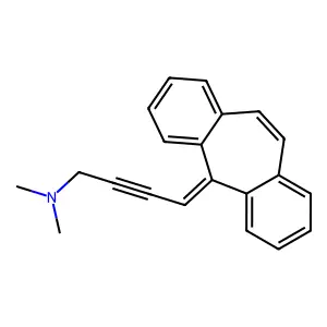 N,N-dimethyl-4-(2-tricyclo[9.4.0.03,8]pentadeca-1(15),3,5,7,9,11,13-heptaenylidene)but-2-yn-1-amine structure