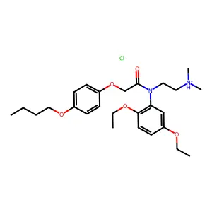 Acetanilide, 2-(p-butoxyphenoxy)-N-(2-(dimethylamino)ethyl)-2',5'-diethoxy-, hydrochloride structure