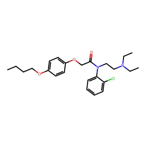 ACETANILIDE, 2-(p-BUTOXYPHENOXY)-2'-CHLORO-N-(2-(DIETHYLAMINO)ETHYL)- structure
