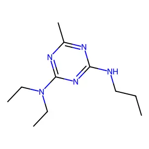 2-N,2-N-diethyl-6-methyl-4-N-propyl-1,3,5-triazine-2,4-diamine structure
