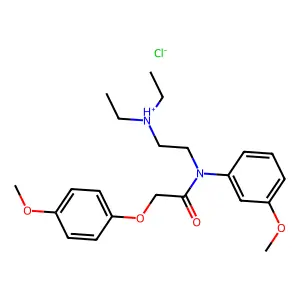 m-Acetanisidide, N-(2-(diethylamino)ethyl)-2-(p-methoxyphenoxy)-, monohydrochloride structure