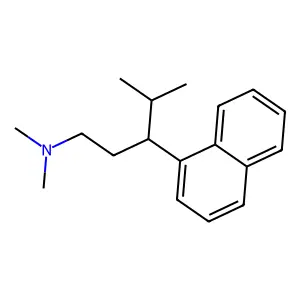 N,N,4-trimethyl-3-naphthalen-1-ylpentan-1-amine structure