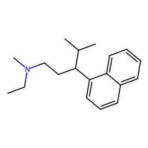 N-ethyl-N,4-dimethyl-3-naphthalen-1-ylpentan-1-amine structure