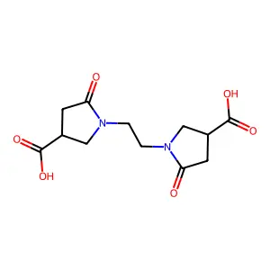 1,1'-(Ethylene)bis(5-oxopyrrolidine-3-carboxylic) acid structure