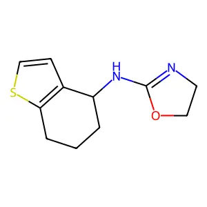 N-(4,5,6,7-tetrahydro-1-benzothiophen-4-yl)-4,5-dihydro-1,3-oxazol-2-amine structure