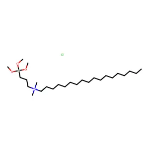 dimethyl-octadecyl-(3-trimethoxysilylpropyl)azanium chloride structure