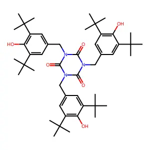 1,3,5-tris[(3,5-ditert-butyl-4-hydroxyphenyl)methyl]-1,3,5-triazinane-2,4,6-trione structure