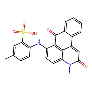 5-methyl-2-[(14-methyl-8,15-dioxo-14-azatetracyclo[7.7.1.02,7.013,17]heptadeca-1(16),2,4,6,9,11,13(17)-heptaen-10-yl)amino]benzenesulfonic acid structure