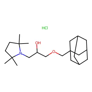 1-(1-adamantylmethoxy)-3-(2,2,5,5-tetramethylpyrrolidin-1-yl)propan-2-ol;hydrochloride structure